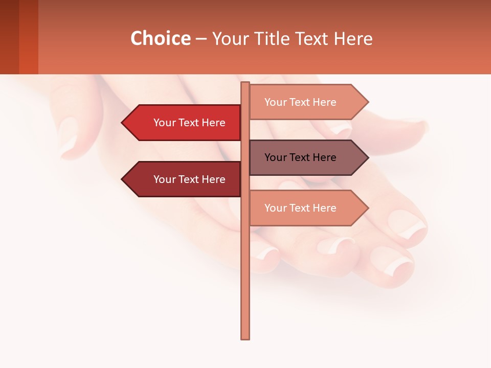 A Woman's Hands With French Manies On Them PowerPoint Template