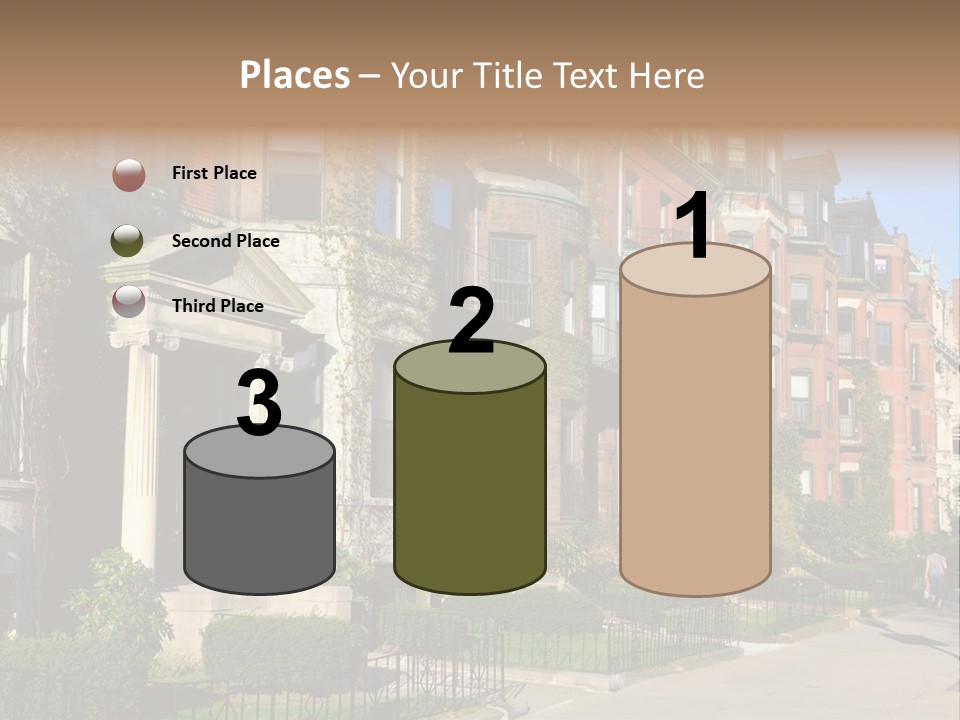 A Row Of Houses With A Fence In Front Of Them PowerPoint Template