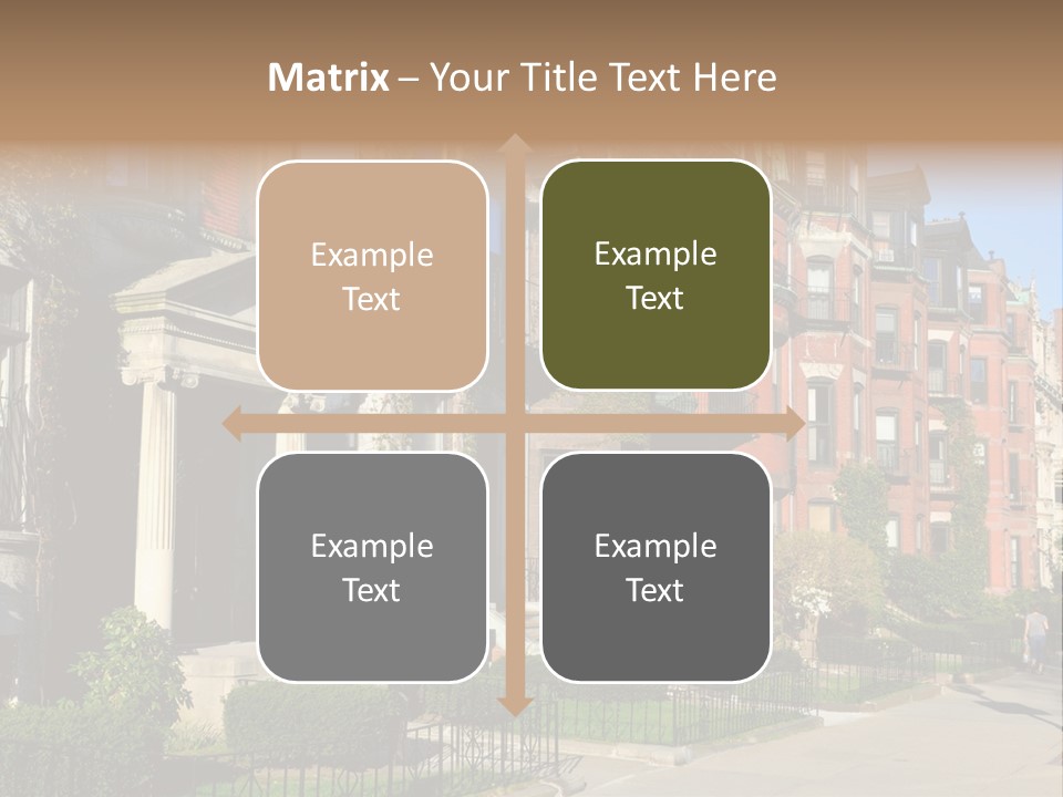 A Row Of Houses With A Fence In Front Of Them PowerPoint Template