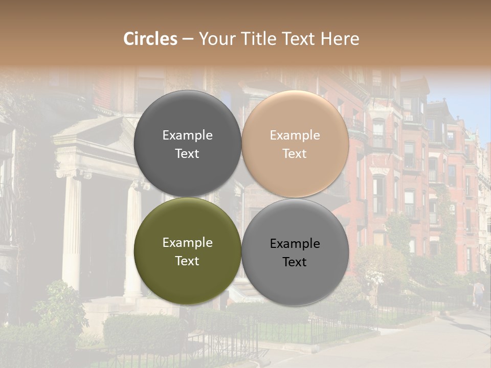 A Row Of Houses With A Fence In Front Of Them PowerPoint Template