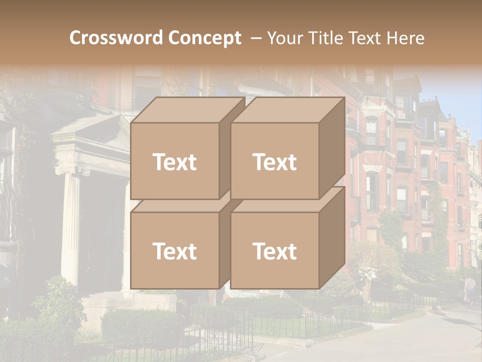 A Row Of Houses With A Fence In Front Of Them PowerPoint Template