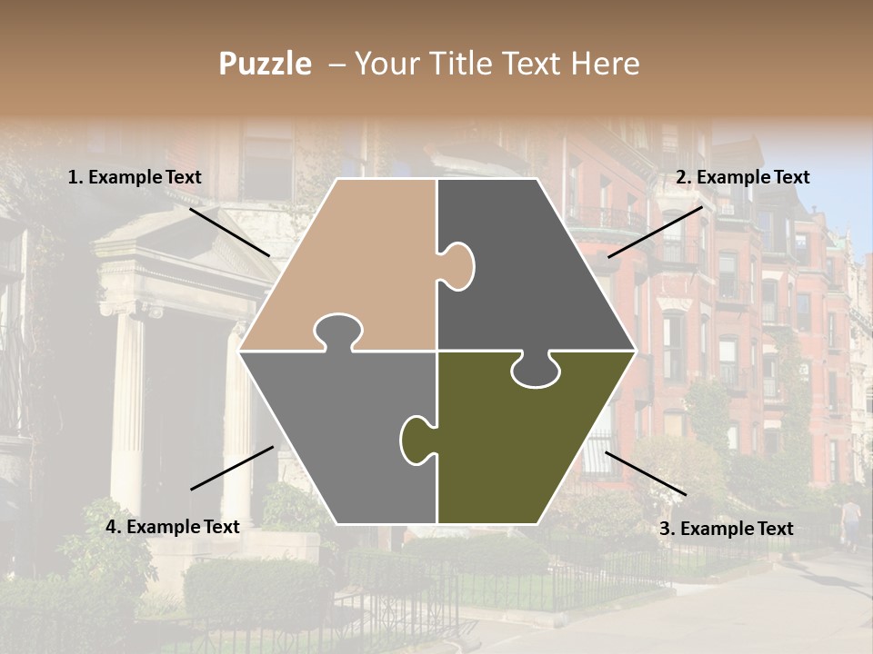 A Row Of Houses With A Fence In Front Of Them PowerPoint Template