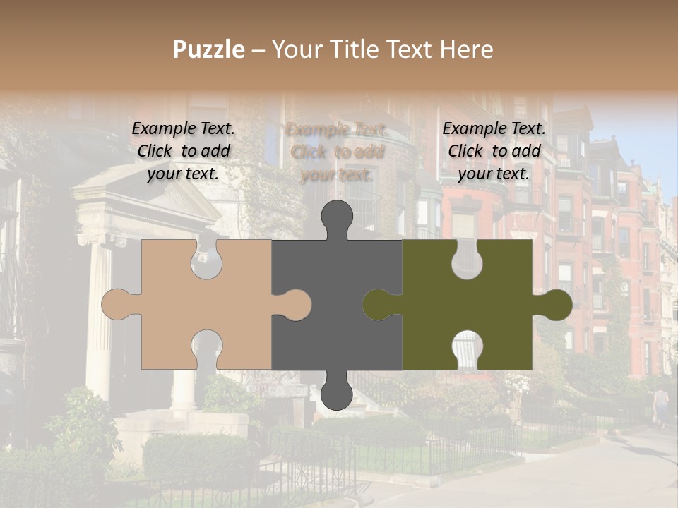 A Row Of Houses With A Fence In Front Of Them PowerPoint Template