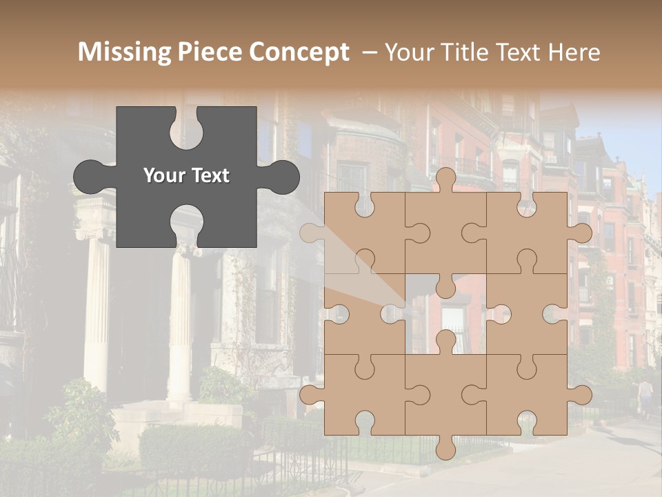 A Row Of Houses With A Fence In Front Of Them PowerPoint Template