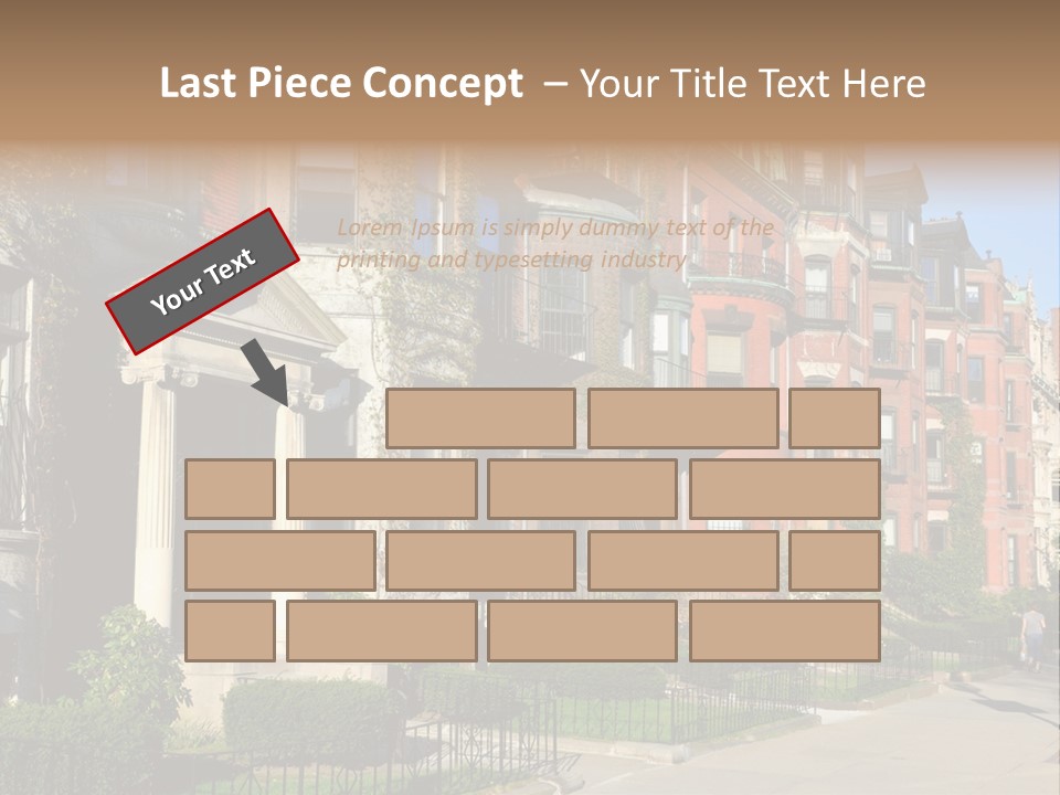 A Row Of Houses With A Fence In Front Of Them PowerPoint Template