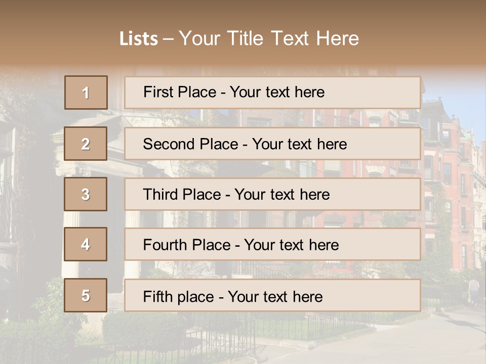 A Row Of Houses With A Fence In Front Of Them PowerPoint Template