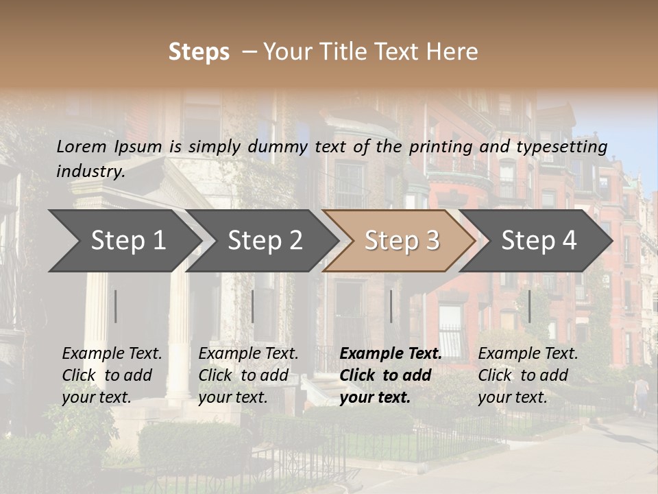 A Row Of Houses With A Fence In Front Of Them PowerPoint Template