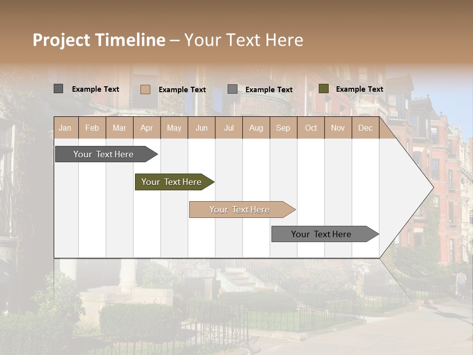 A Row Of Houses With A Fence In Front Of Them PowerPoint Template