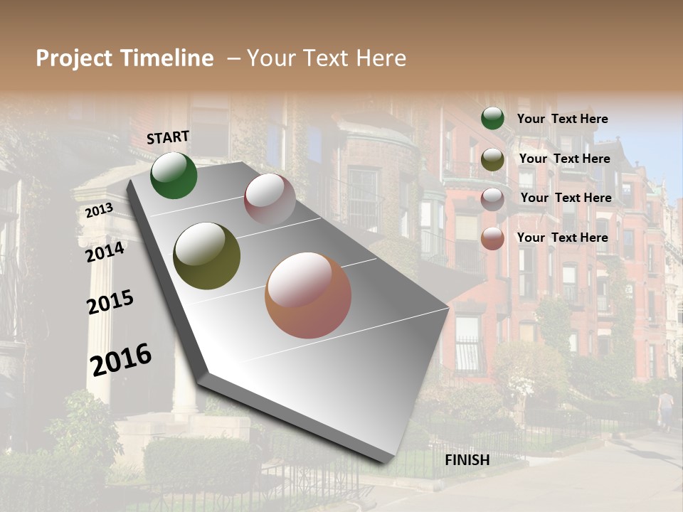 A Row Of Houses With A Fence In Front Of Them PowerPoint Template
