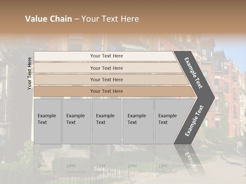 A Row Of Houses With A Fence In Front Of Them PowerPoint Template