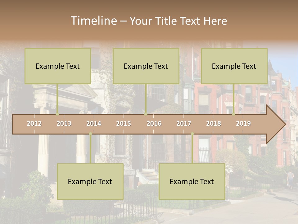 A Row Of Houses With A Fence In Front Of Them PowerPoint Template