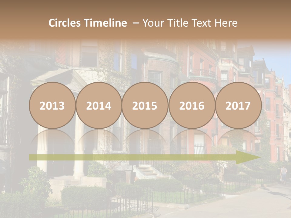 A Row Of Houses With A Fence In Front Of Them PowerPoint Template