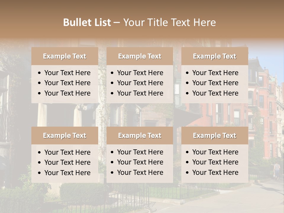 A Row Of Houses With A Fence In Front Of Them PowerPoint Template