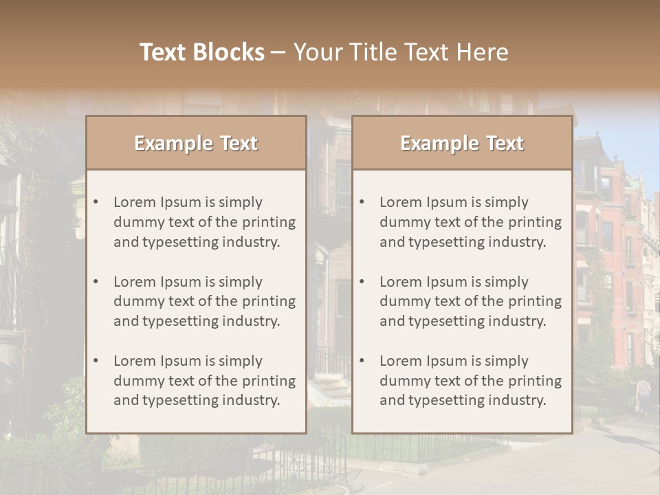 A Row Of Houses With A Fence In Front Of Them PowerPoint Template