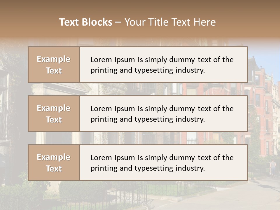 A Row Of Houses With A Fence In Front Of Them PowerPoint Template