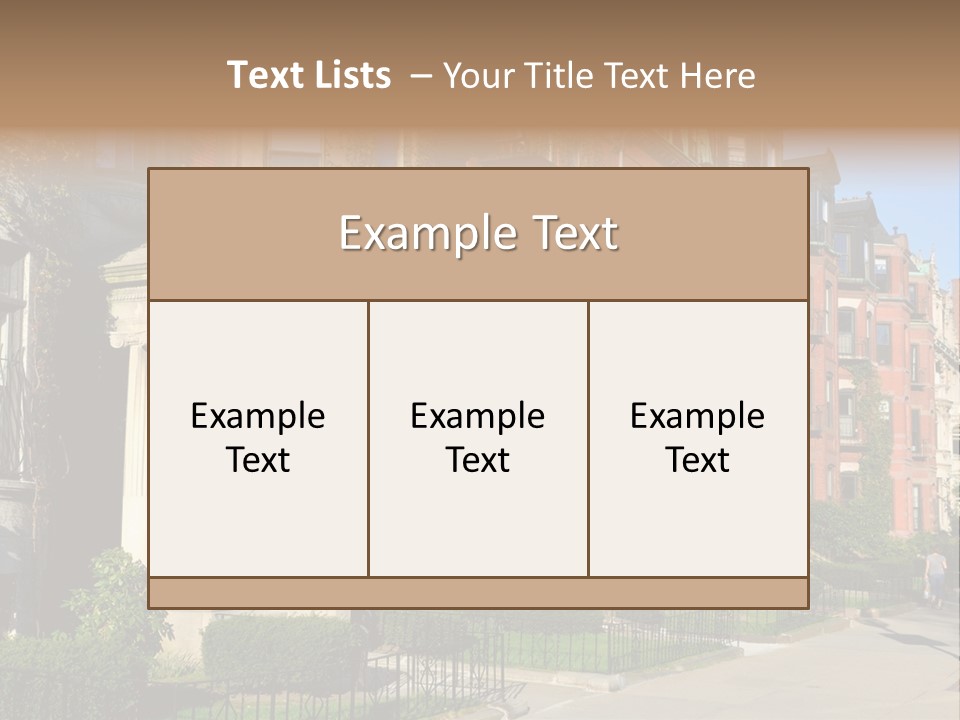 A Row Of Houses With A Fence In Front Of Them PowerPoint Template
