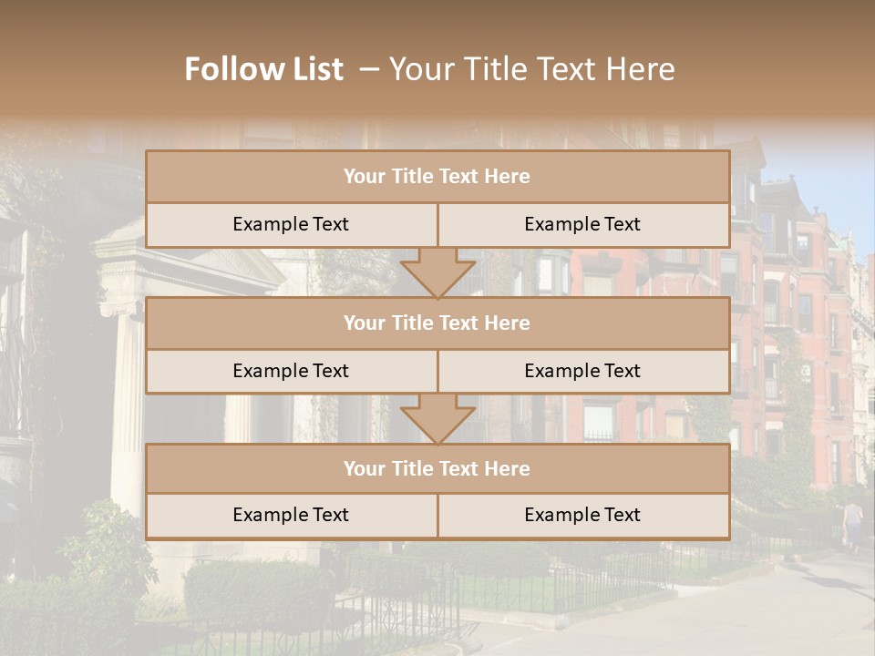 A Row Of Houses With A Fence In Front Of Them PowerPoint Template