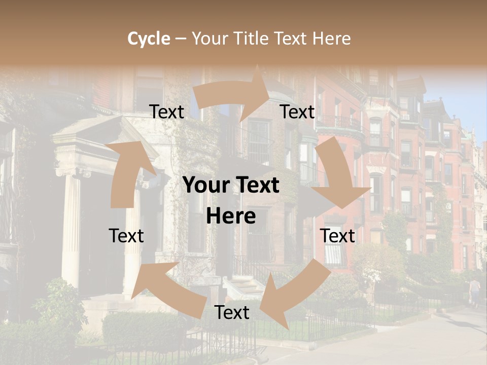 A Row Of Houses With A Fence In Front Of Them PowerPoint Template
