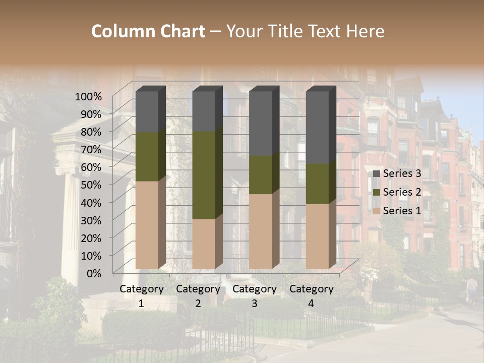 A Row Of Houses With A Fence In Front Of Them PowerPoint Template