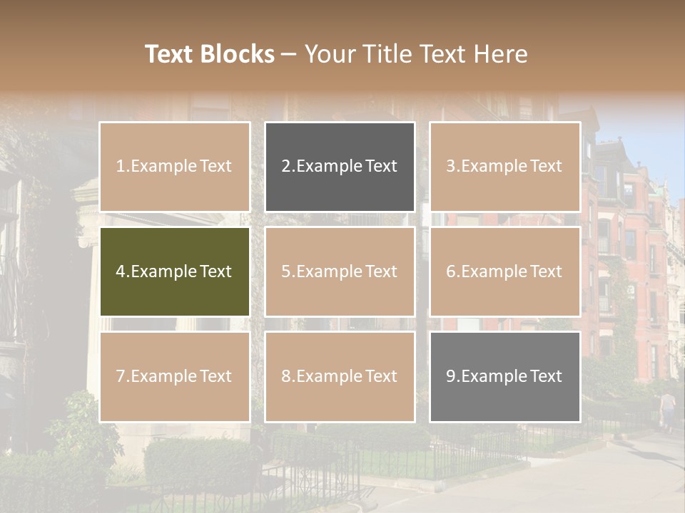 A Row Of Houses With A Fence In Front Of Them PowerPoint Template