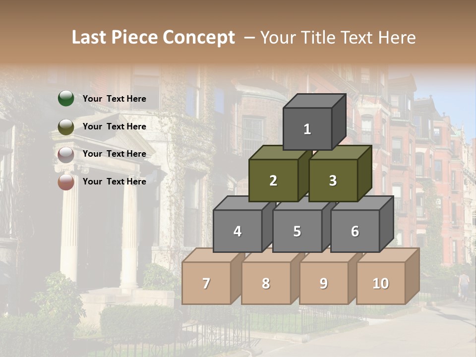 A Row Of Houses With A Fence In Front Of Them PowerPoint Template