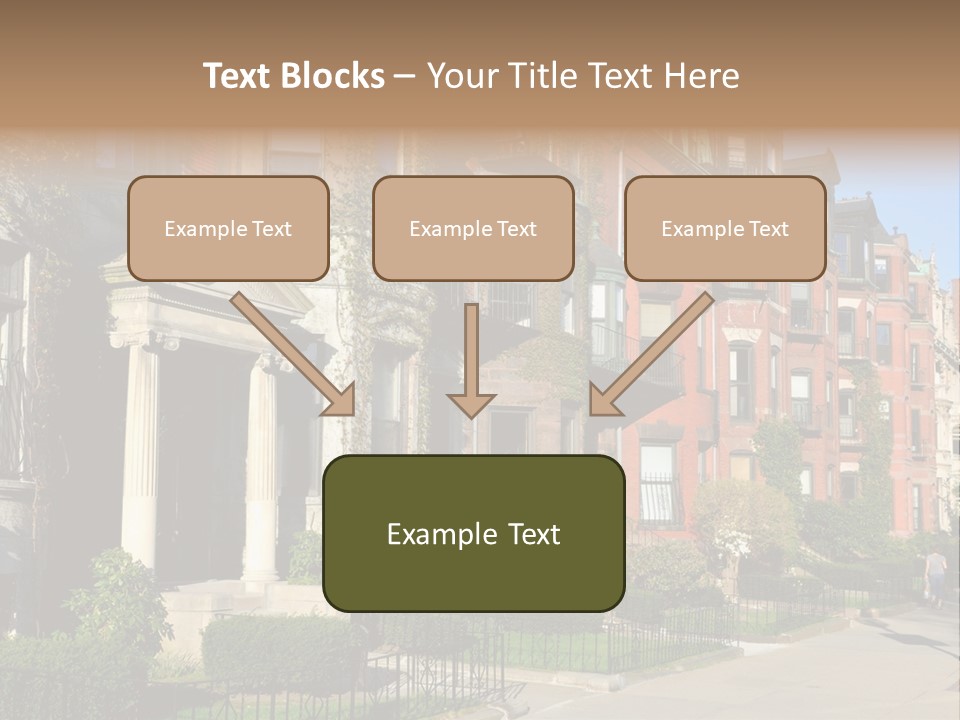 A Row Of Houses With A Fence In Front Of Them PowerPoint Template