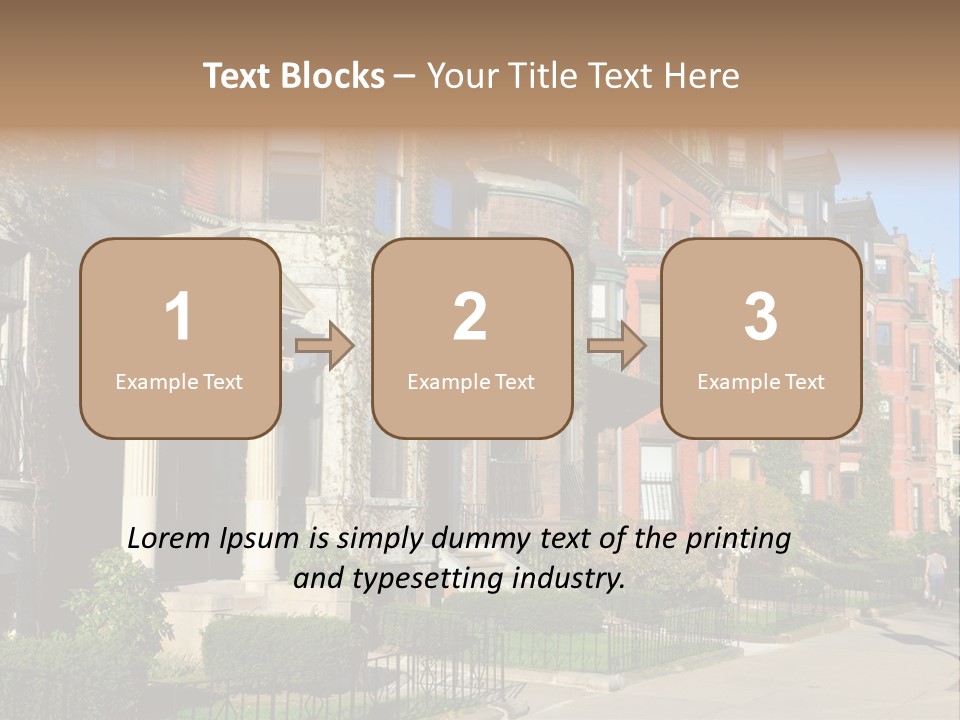 A Row Of Houses With A Fence In Front Of Them PowerPoint Template