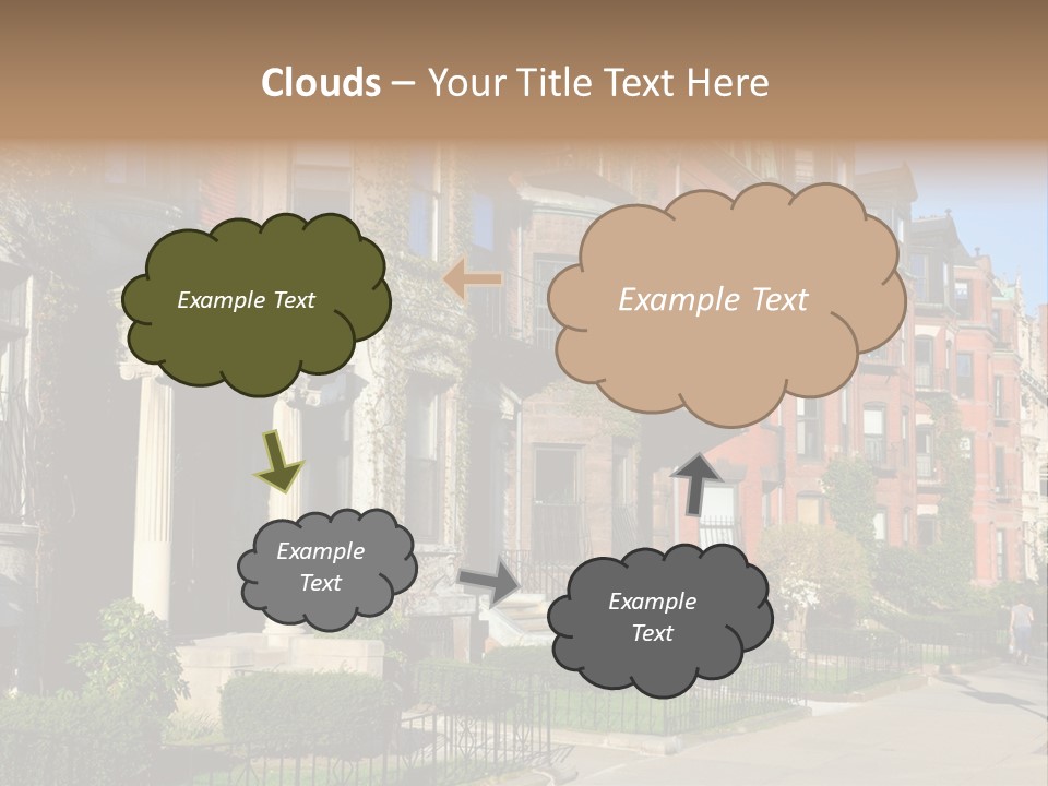 A Row Of Houses With A Fence In Front Of Them PowerPoint Template