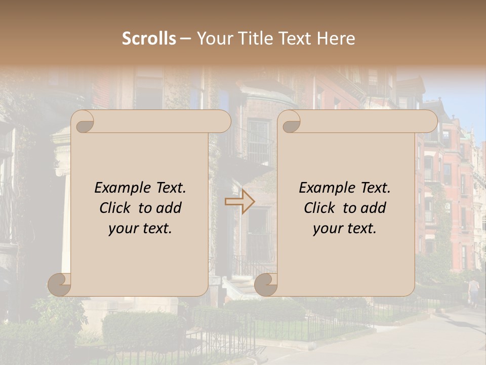 A Row Of Houses With A Fence In Front Of Them PowerPoint Template