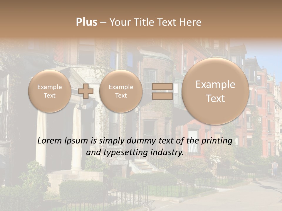 A Row Of Houses With A Fence In Front Of Them PowerPoint Template