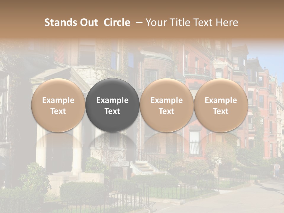 A Row Of Houses With A Fence In Front Of Them PowerPoint Template