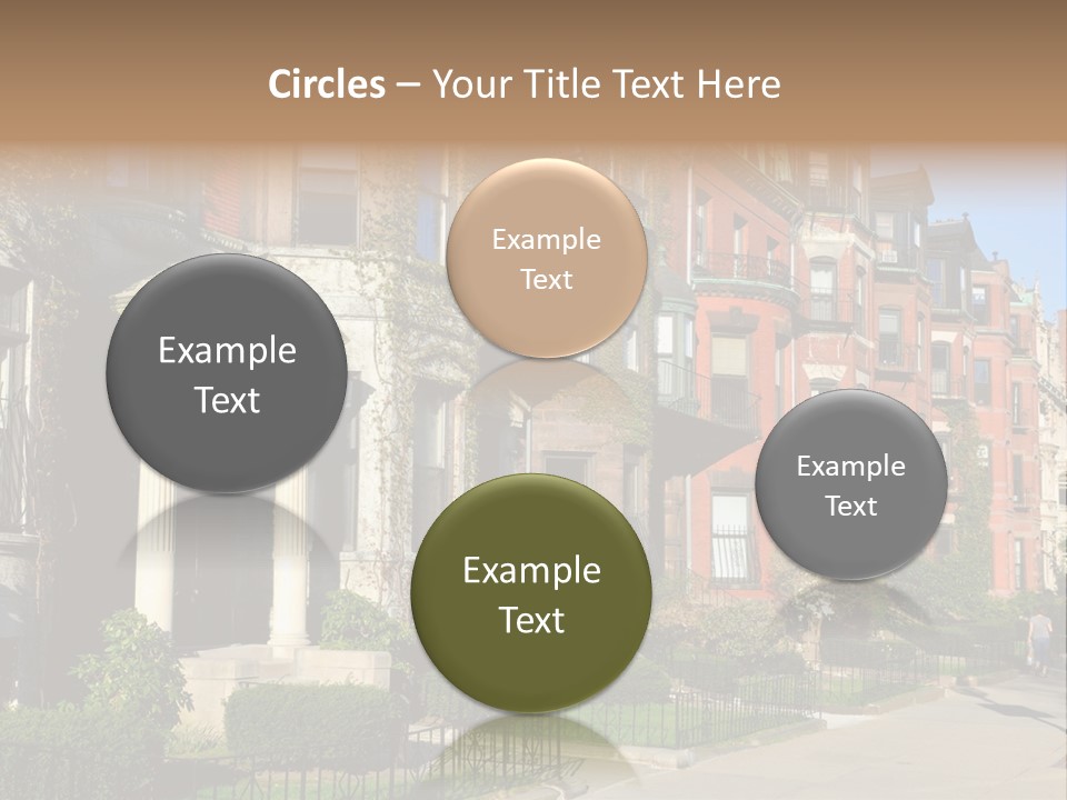 A Row Of Houses With A Fence In Front Of Them PowerPoint Template