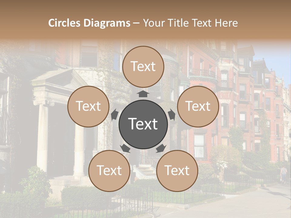 A Row Of Houses With A Fence In Front Of Them PowerPoint Template