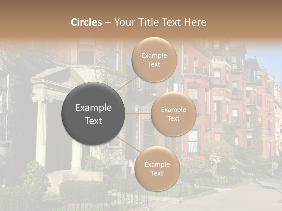 A Row Of Houses With A Fence In Front Of Them PowerPoint Template