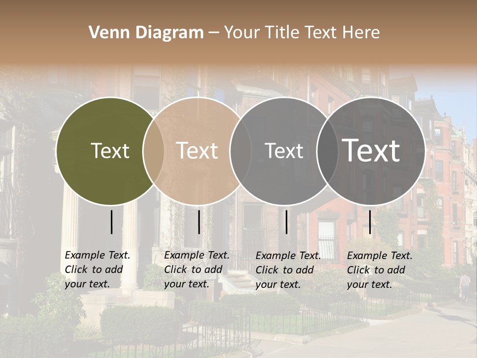 A Row Of Houses With A Fence In Front Of Them PowerPoint Template