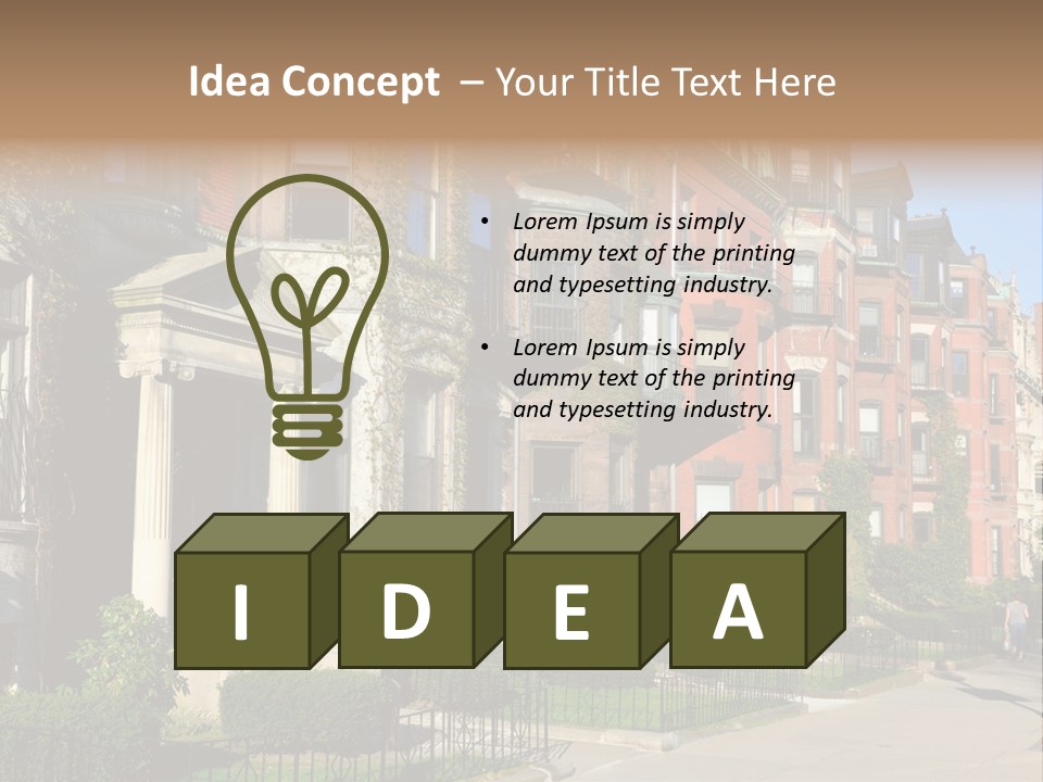 A Row Of Houses With A Fence In Front Of Them PowerPoint Template
