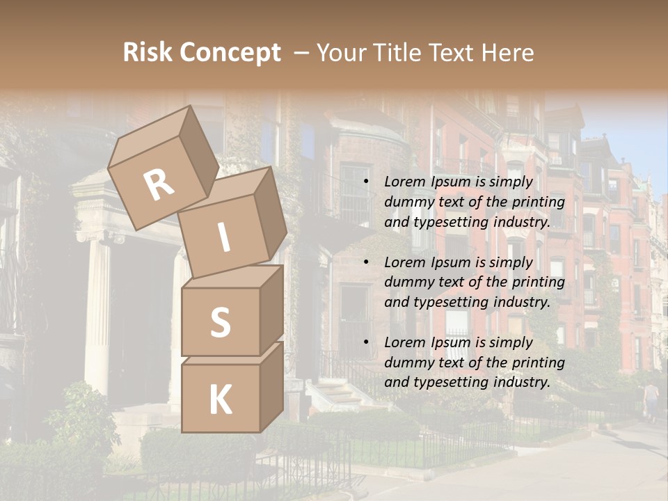 A Row Of Houses With A Fence In Front Of Them PowerPoint Template