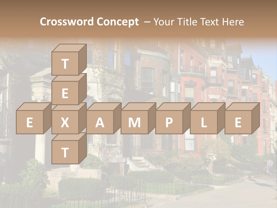 A Row Of Houses With A Fence In Front Of Them PowerPoint Template