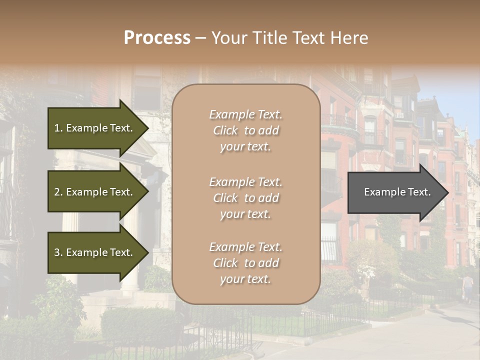 A Row Of Houses With A Fence In Front Of Them PowerPoint Template
