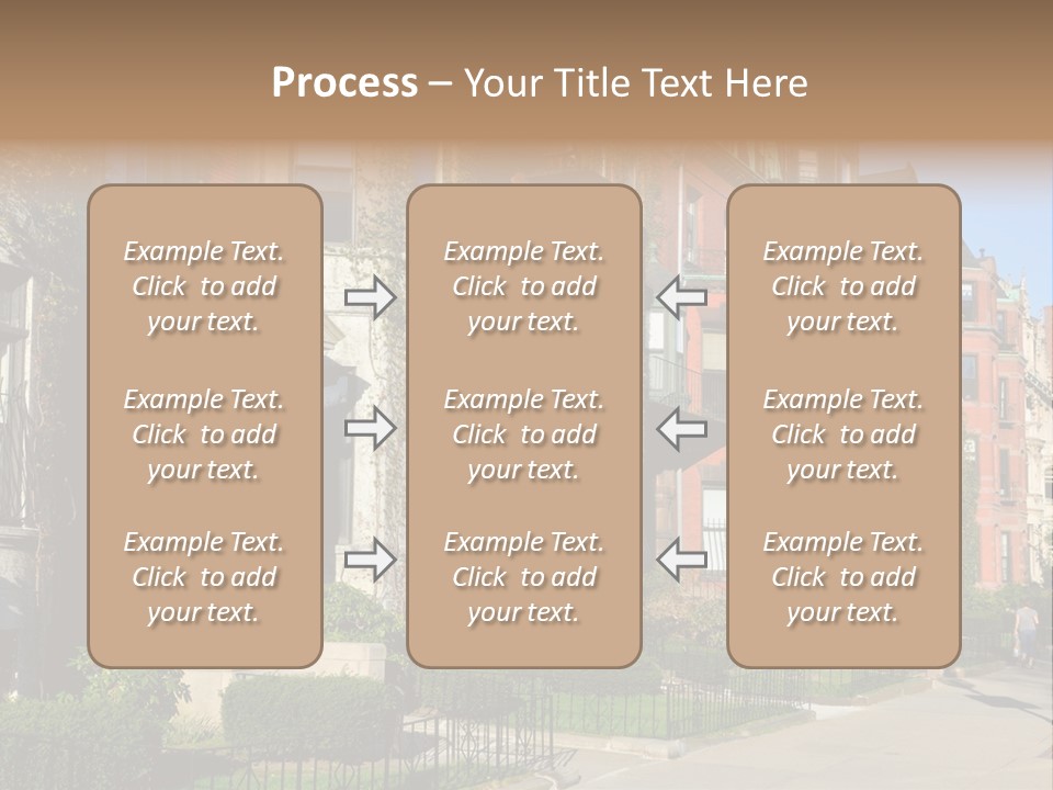 A Row Of Houses With A Fence In Front Of Them PowerPoint Template