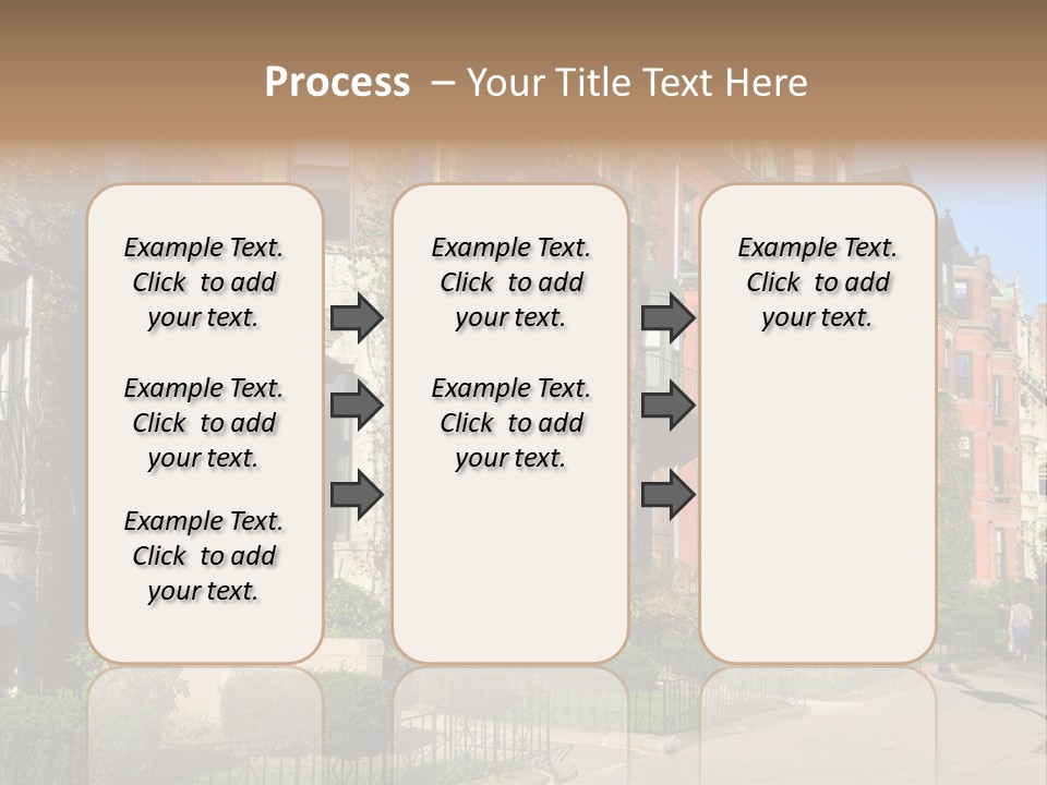 A Row Of Houses With A Fence In Front Of Them PowerPoint Template