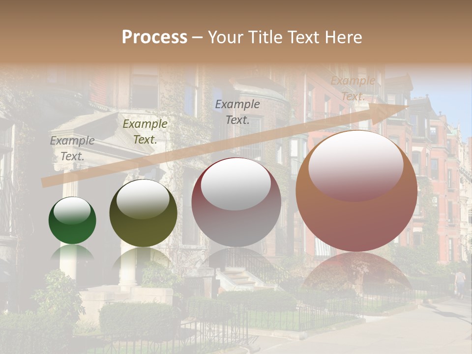 A Row Of Houses With A Fence In Front Of Them PowerPoint Template