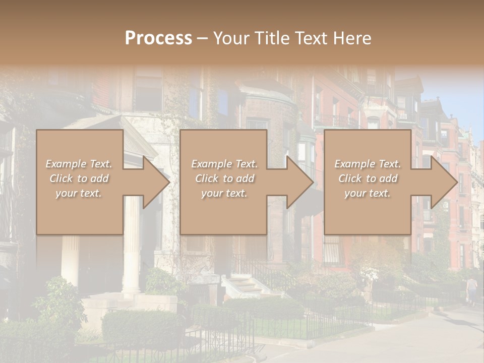 A Row Of Houses With A Fence In Front Of Them PowerPoint Template
