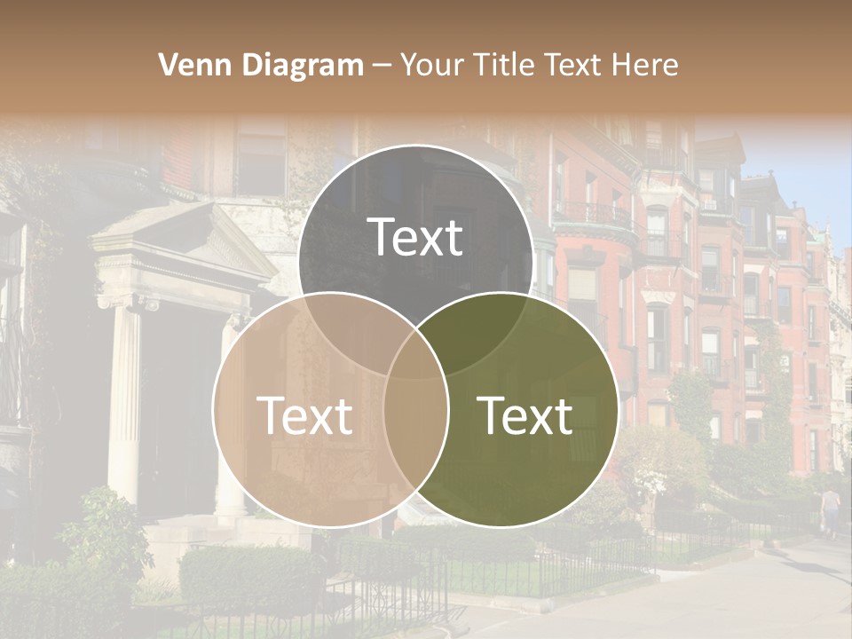 A Row Of Houses With A Fence In Front Of Them PowerPoint Template