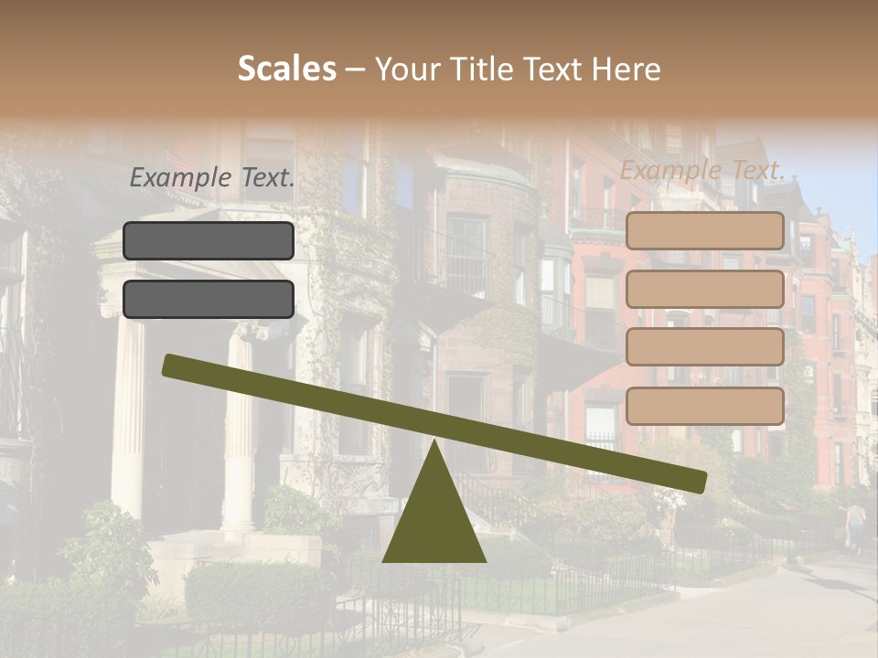 A Row Of Houses With A Fence In Front Of Them PowerPoint Template