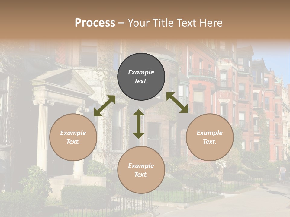 A Row Of Houses With A Fence In Front Of Them PowerPoint Template