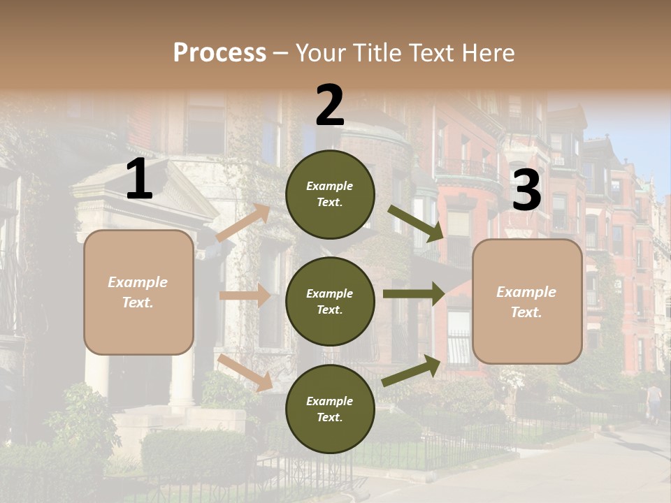 A Row Of Houses With A Fence In Front Of Them PowerPoint Template