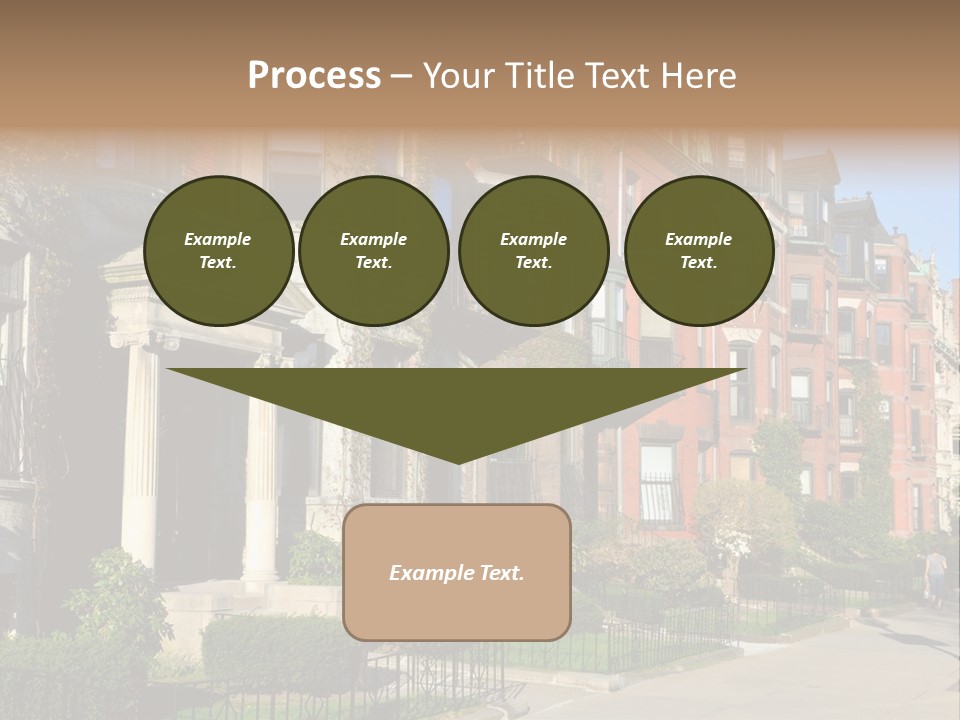 A Row Of Houses With A Fence In Front Of Them PowerPoint Template