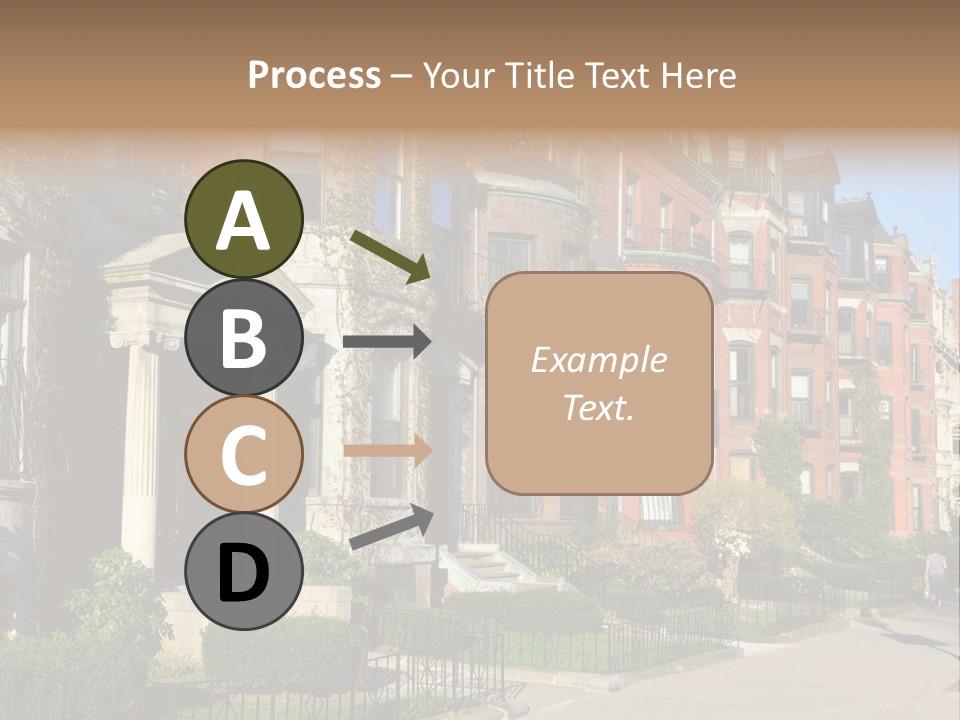 A Row Of Houses With A Fence In Front Of Them PowerPoint Template