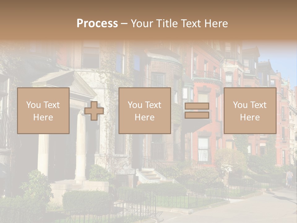 A Row Of Houses With A Fence In Front Of Them PowerPoint Template